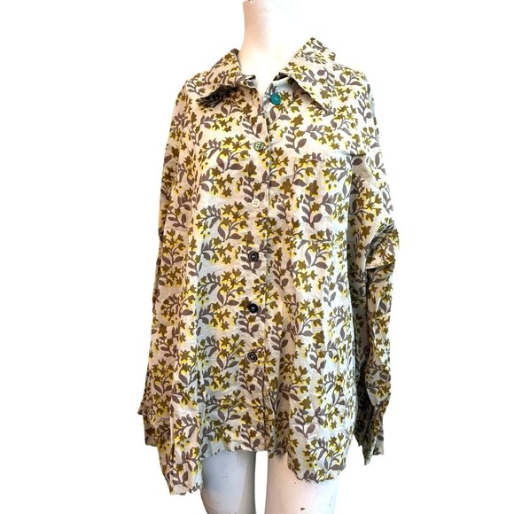 Jaded Gypsy Evening Walk Top Large XL Button Front Blouse High Low Tunic NWT - Picture 1 of 6